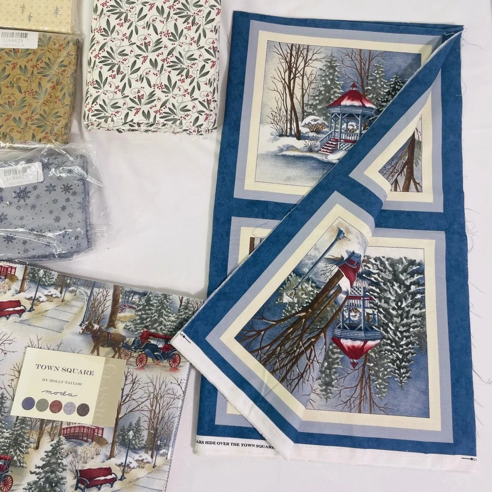 Moda‎ Town Square Fabric Bundle 9.75 yds Winter Christmas Quilt Kit Holly Taylor